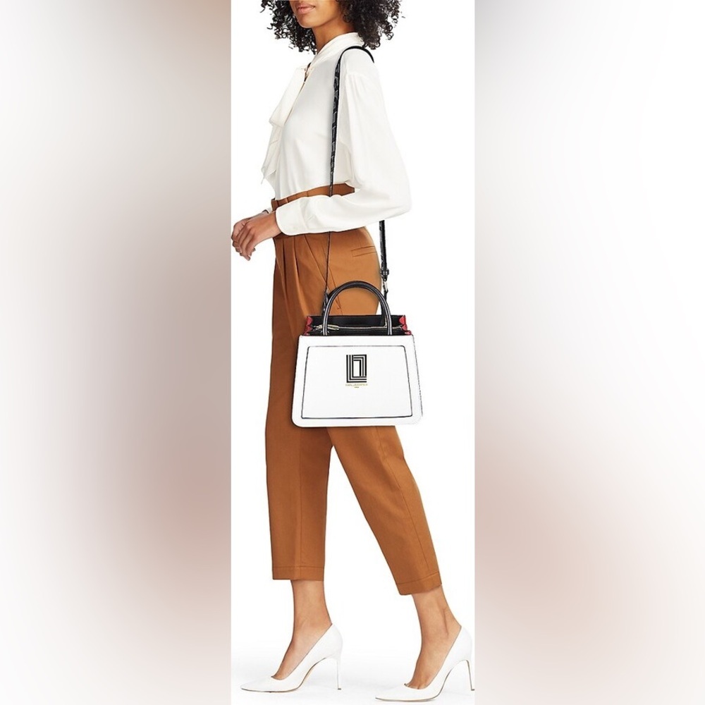Karl Lagerfeld Paris Leather Satchel - Picture 7 of 13